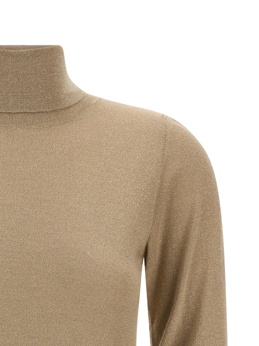 Beige Solid Turtle Neck Sweater 3