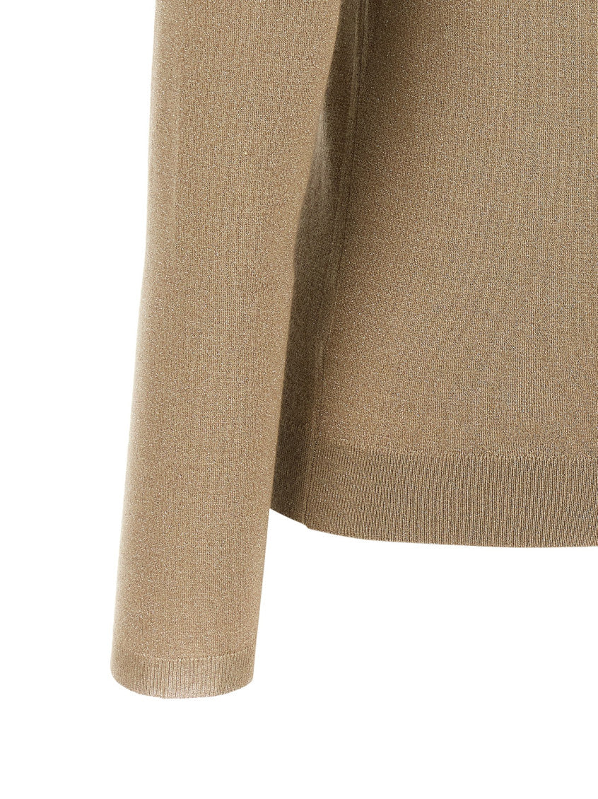 Beige Solid Turtle Neck Sweater 4
