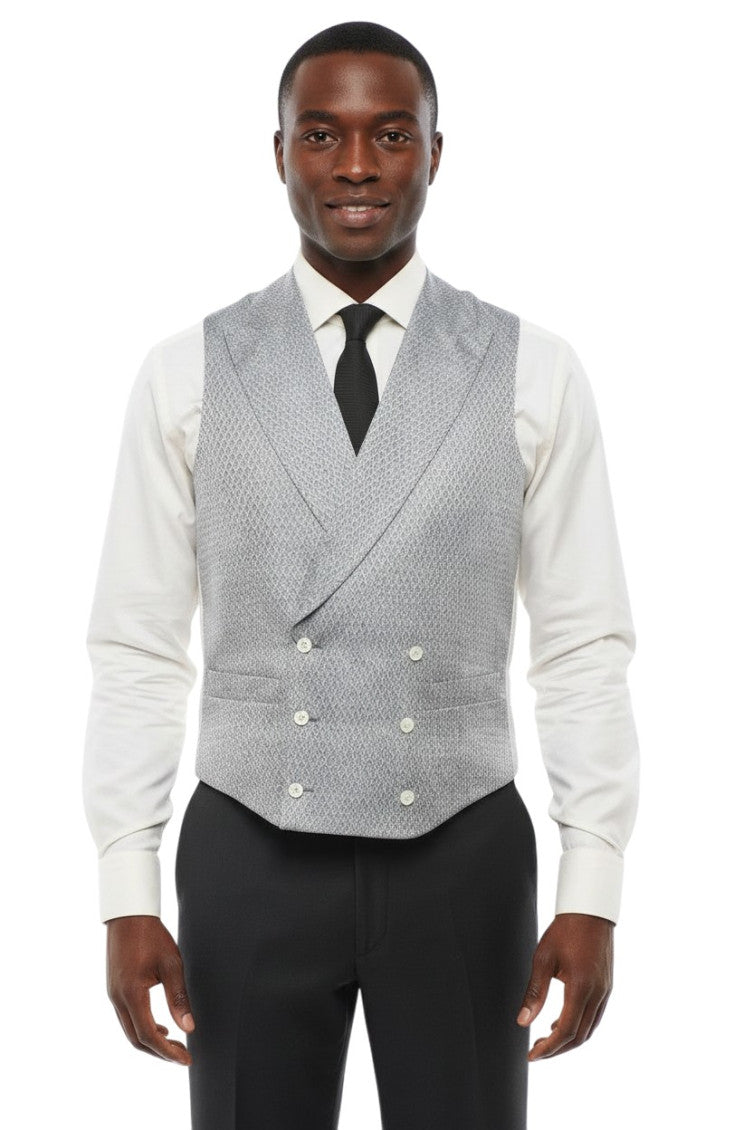 Light Blue Peaked Lapel Waistcoat 1