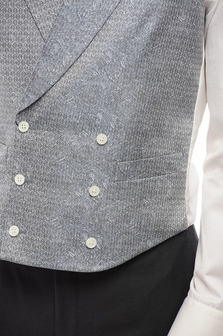Light Blue Peaked Lapel Waistcoat 3