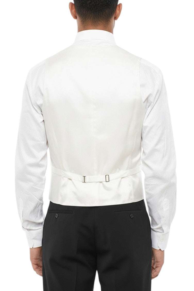 Beige Double Breasted Waistcoat 2