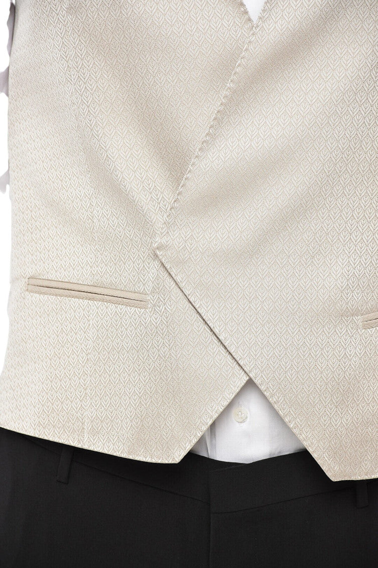 Beige Double Breasted Waistcoat 3