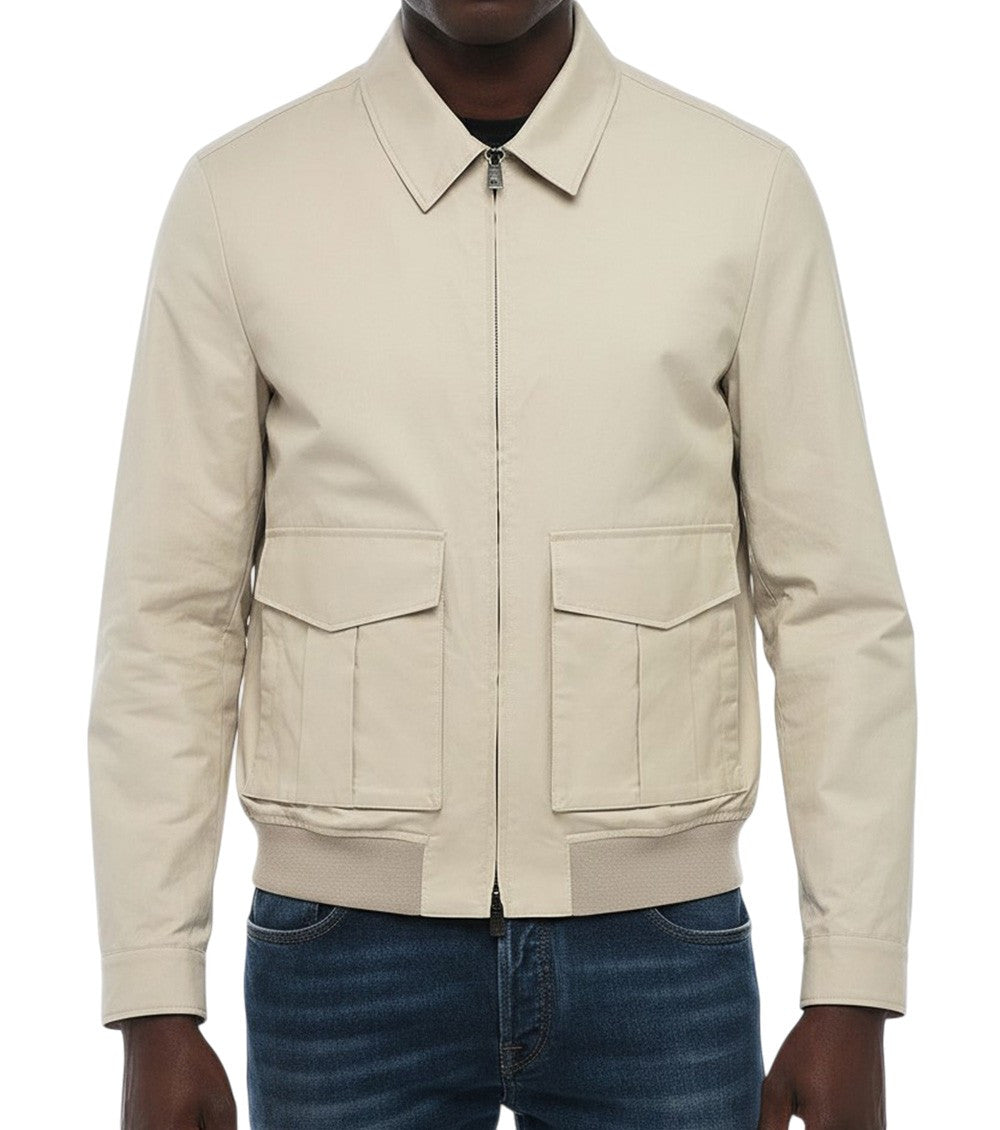 Beige Solid Shirt Jacket 1