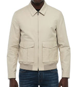 Beige Solid Shirt Jacket 1