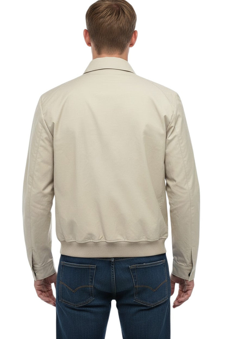 Beige Solid Shirt Jacket 2