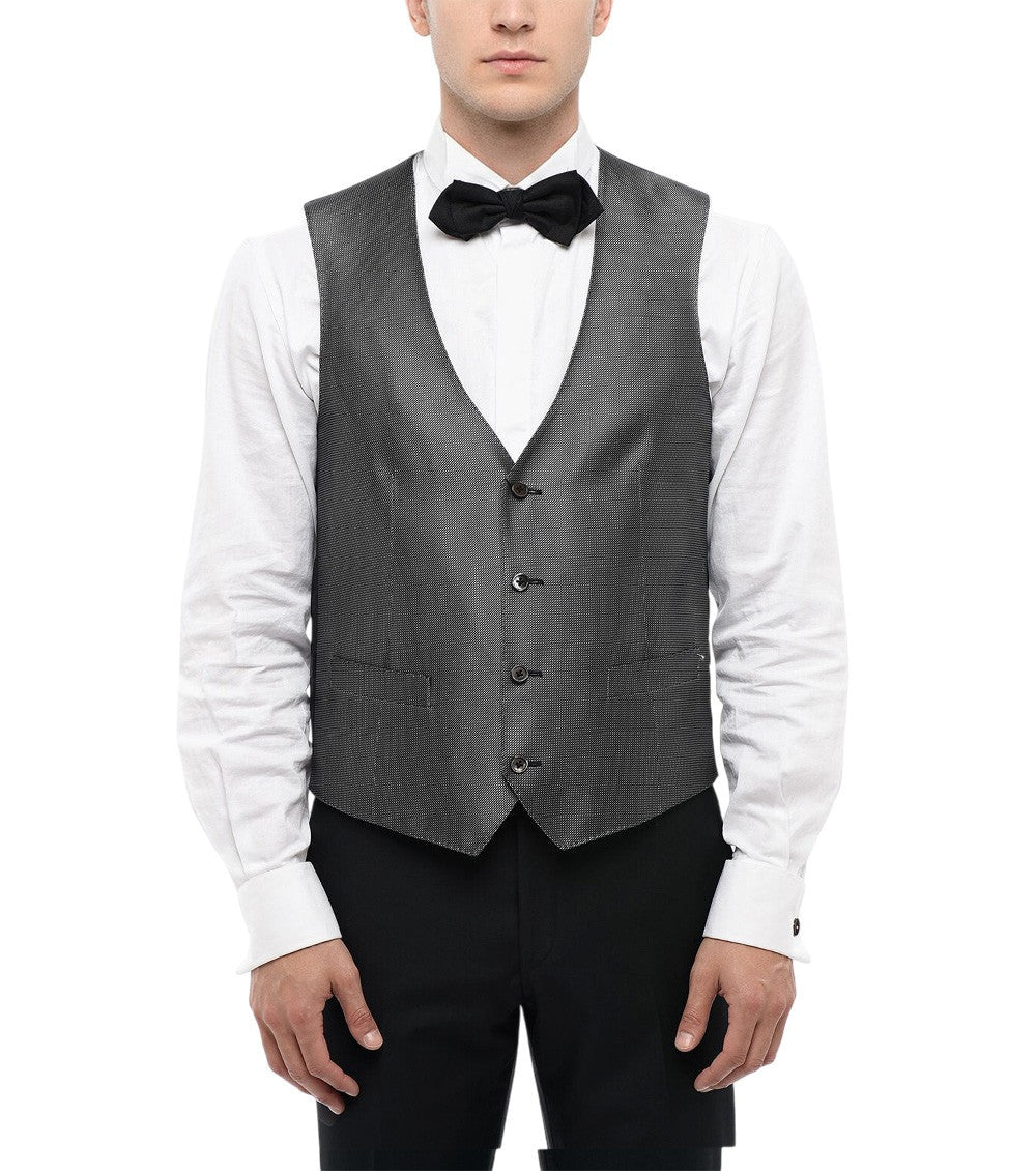 Black Tailored V Neck Waistcoat 1