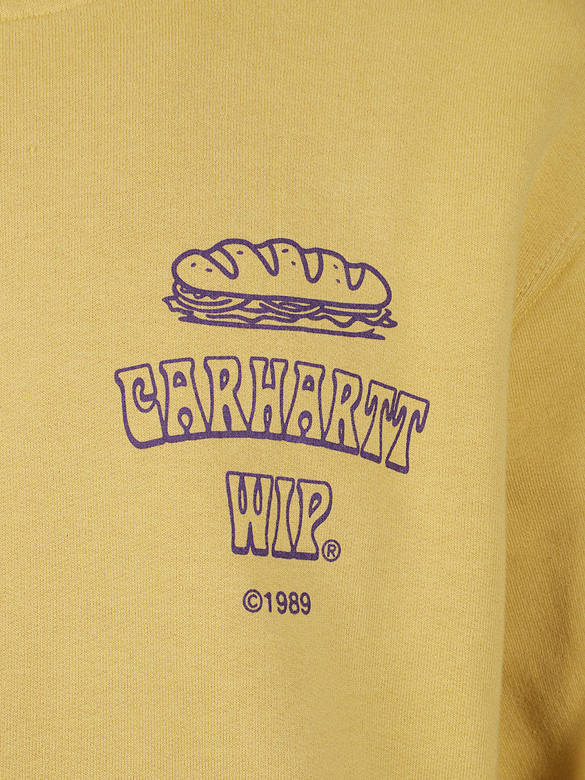 Yellow Cotton Printed Hoodie 2