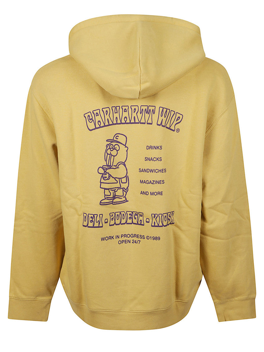 Yellow Cotton Printed Hoodie 3