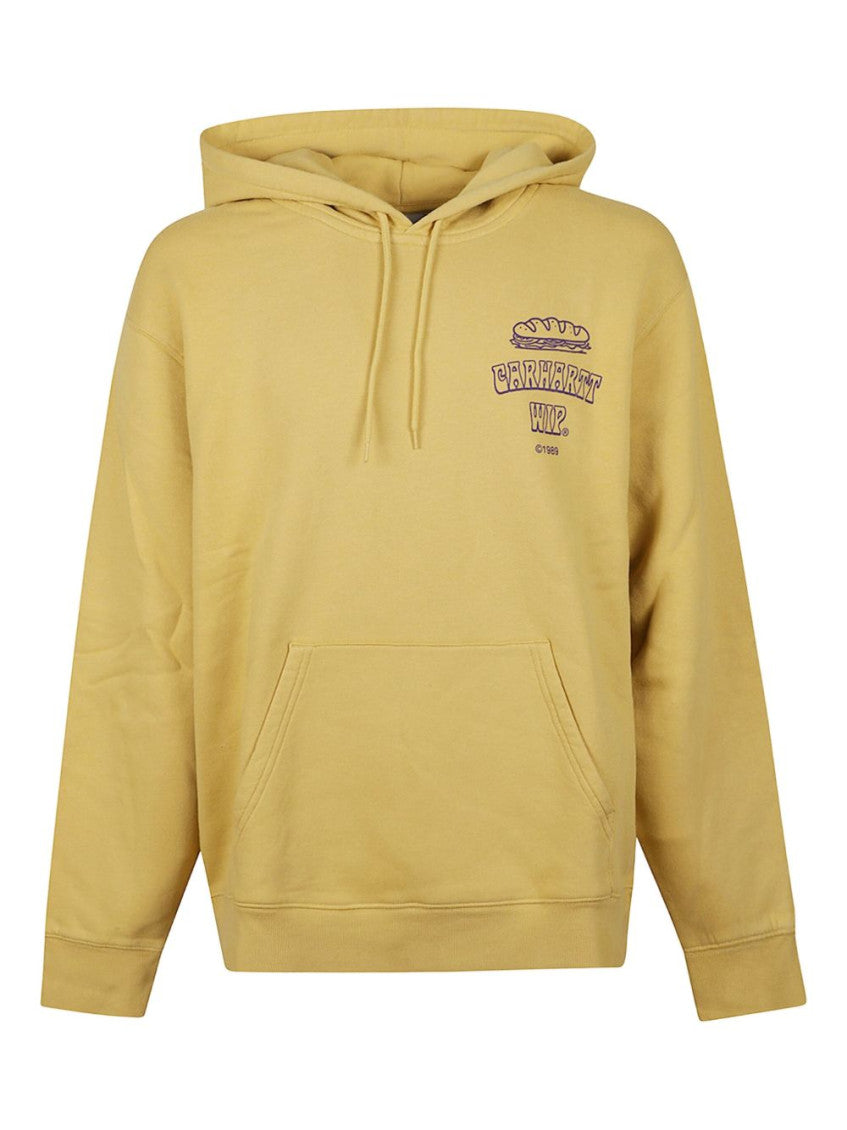 Yellow Cotton Printed Hoodie 4