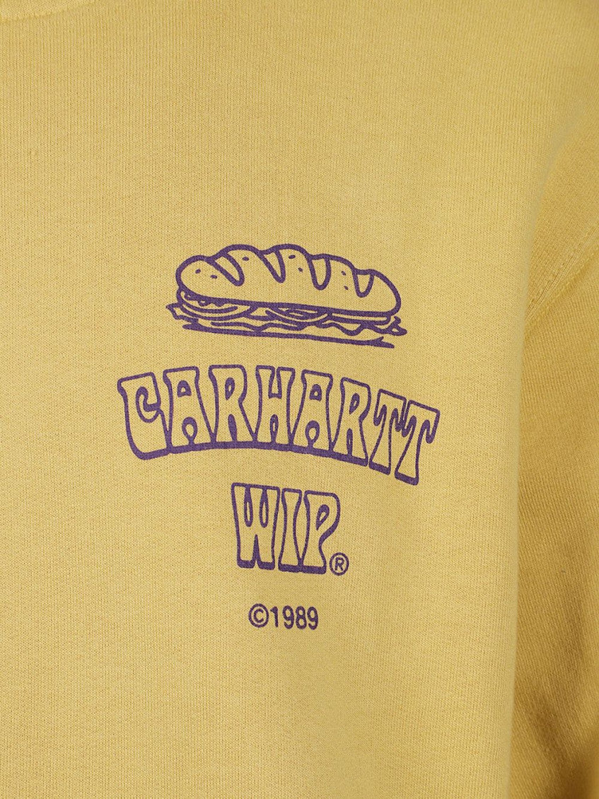 Yellow Cotton Printed Hoodie 5