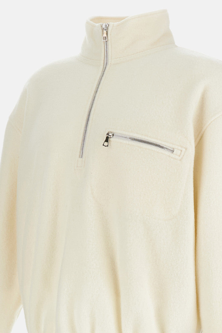 White Half Zip Sweatshirt 3
