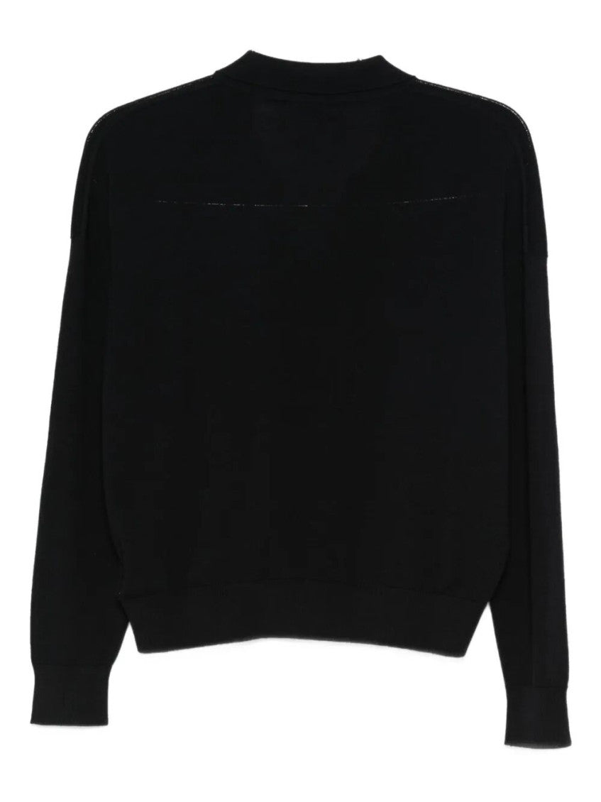 Black V Neck Sweater 2