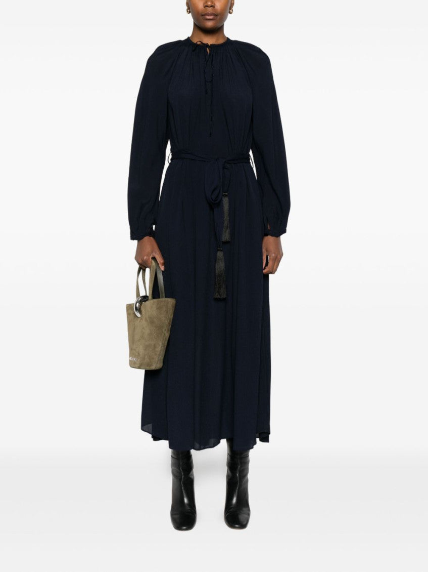 Navy Blue Tassel-embellished Maxi Dress 2