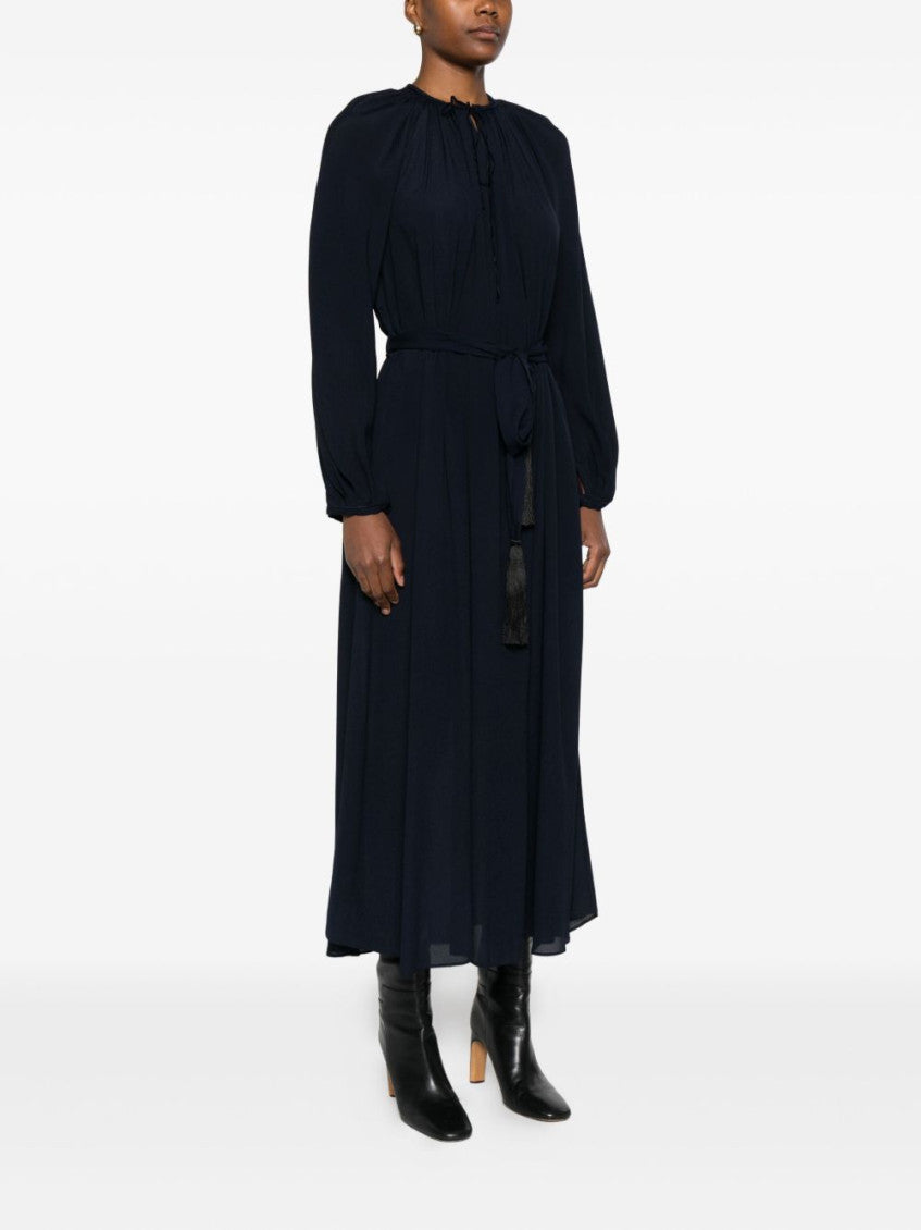 Navy Blue Tassel-embellished Maxi Dress 3
