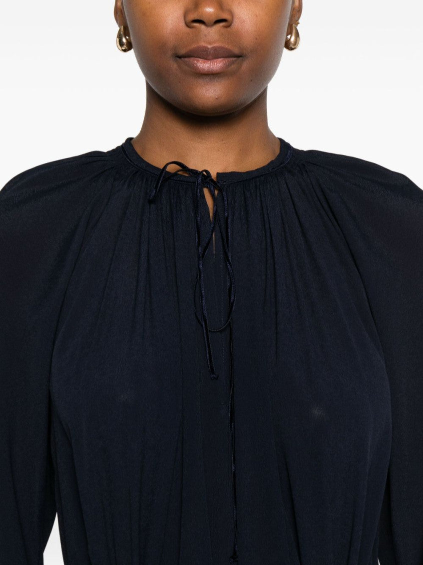Navy Blue Tassel-embellished Maxi Dress 4