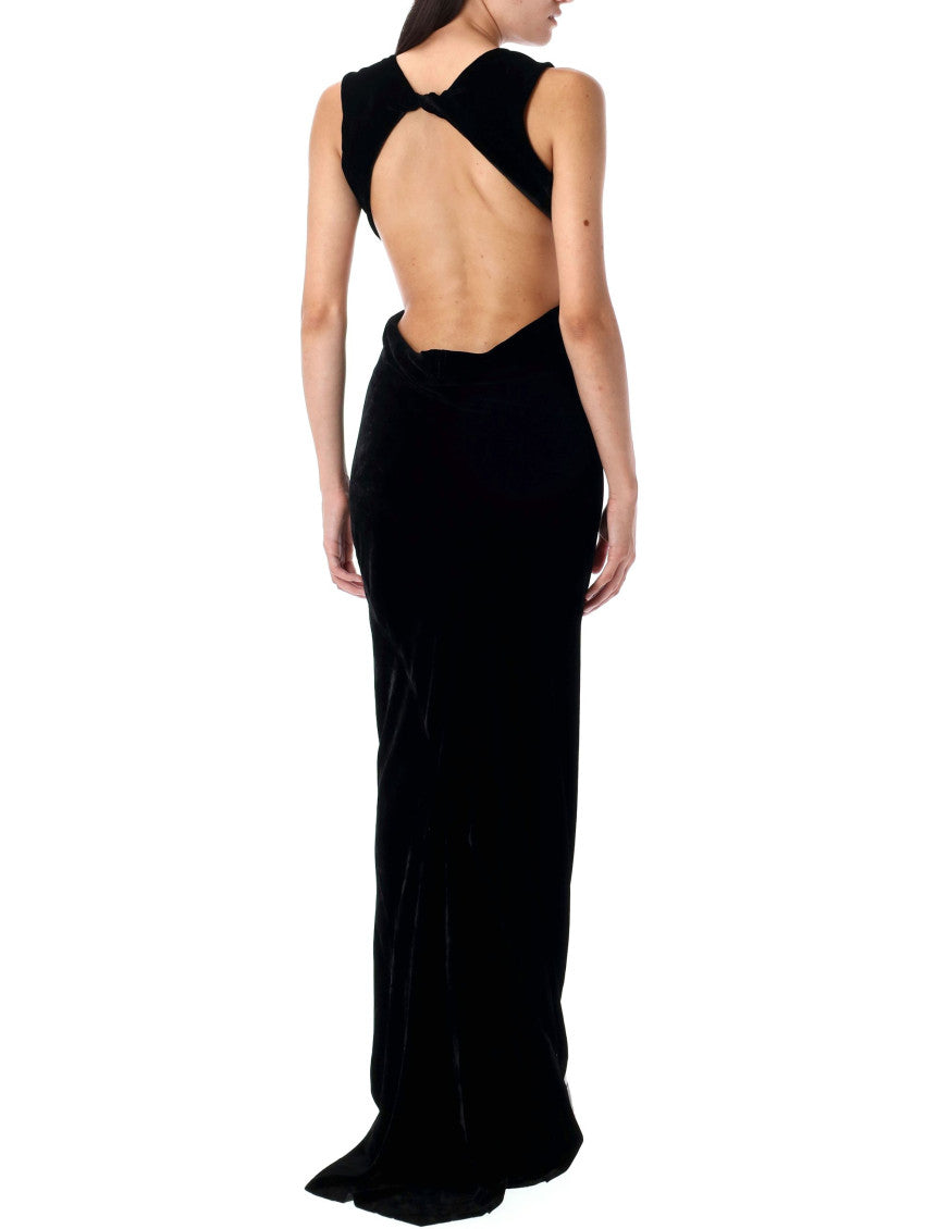 Black Twisted Cutout Velvet Gown 2