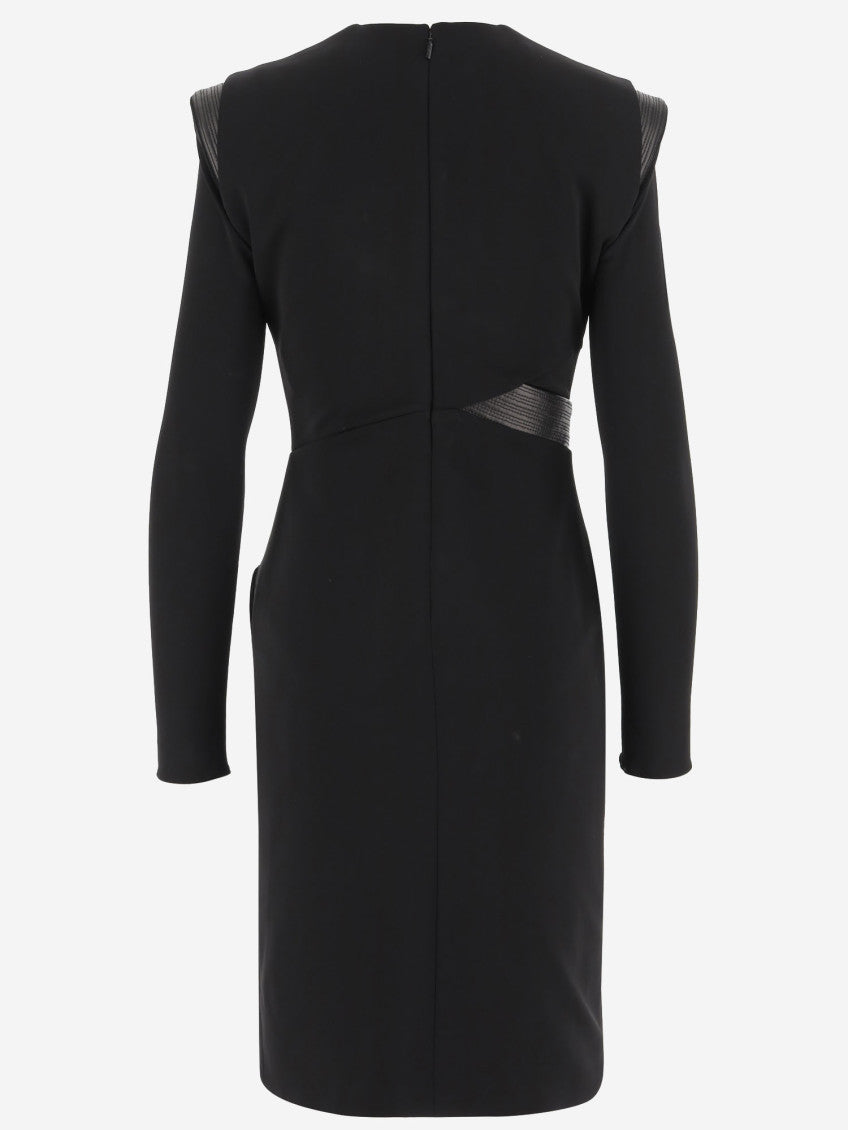 Black Long-sleeved Gathered Dress 2