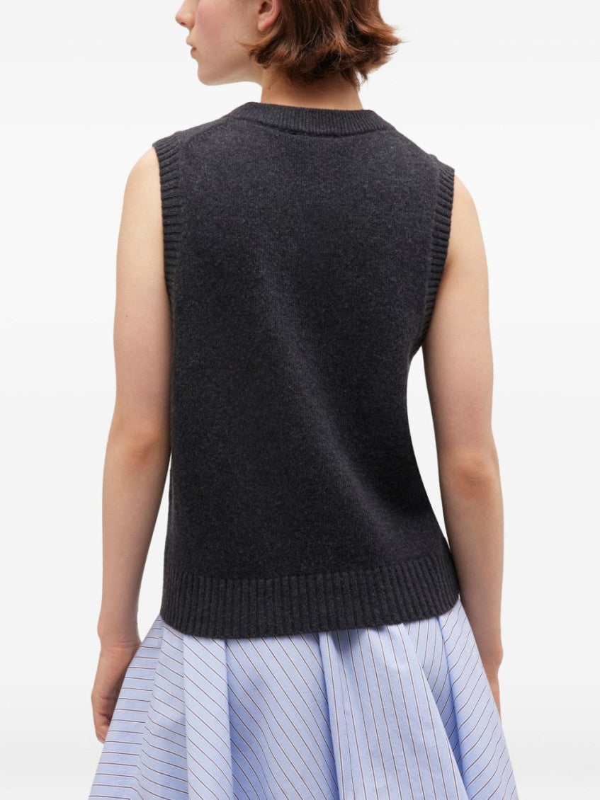 Grey Mix Flowers Graphic Vest 2