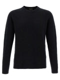 Black Solid Woolen Sweater 1
