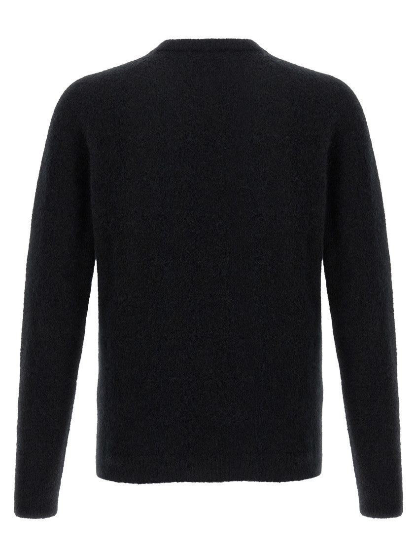 Black Solid Woolen Sweater 2