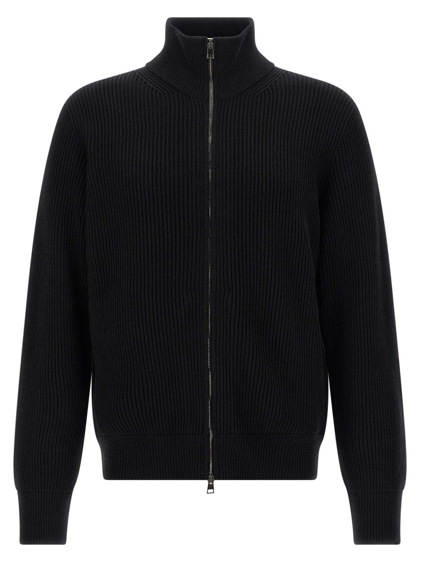 Black Ribbed cardigan 1