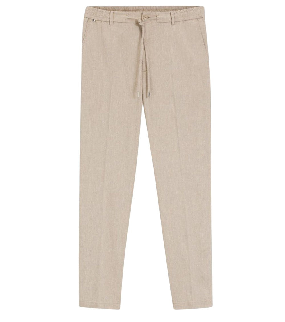 Beige Drawstring Trousers 1