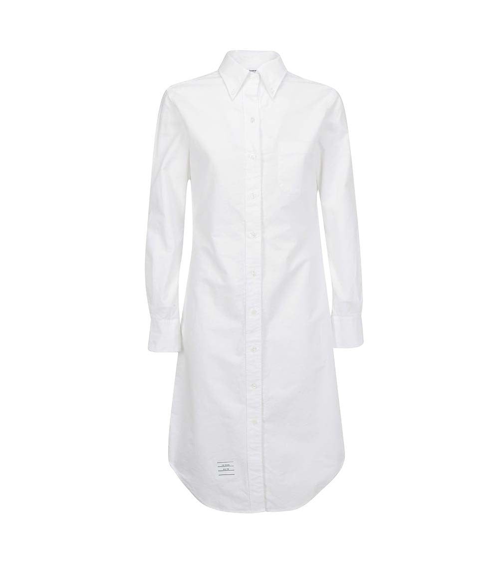 White Solid Shirt Mini Dress 1