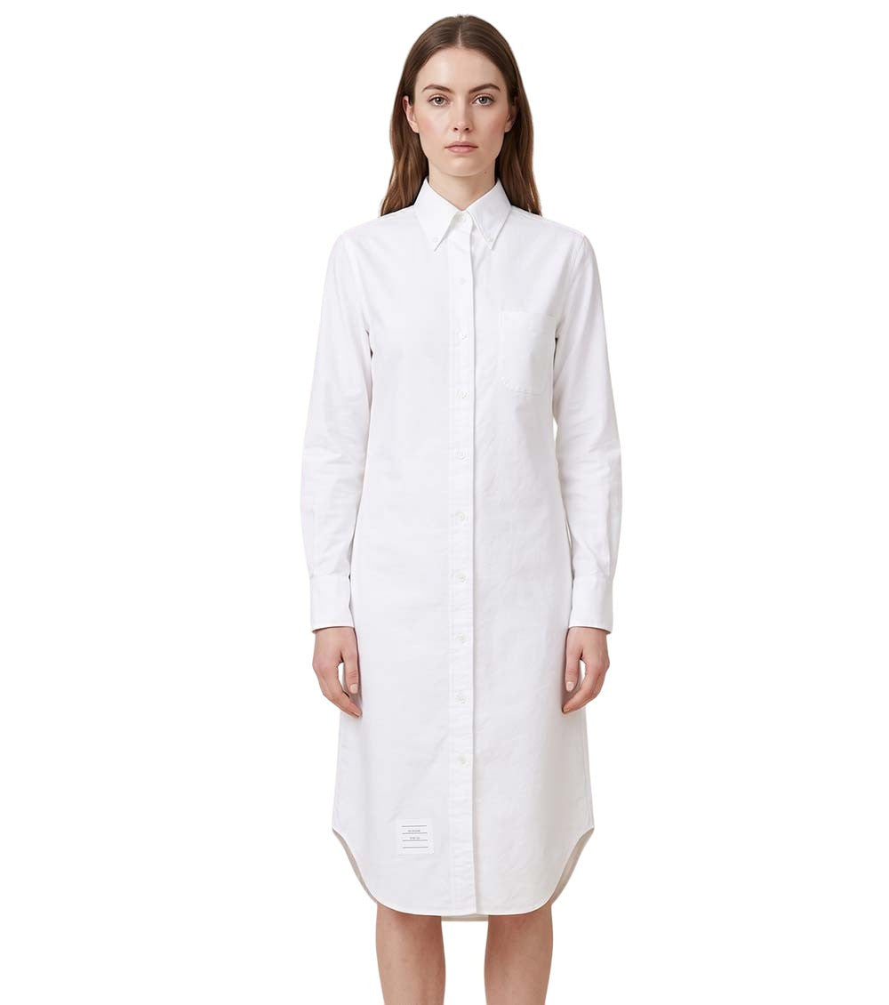 White Solid Shirt Mini Dress 3