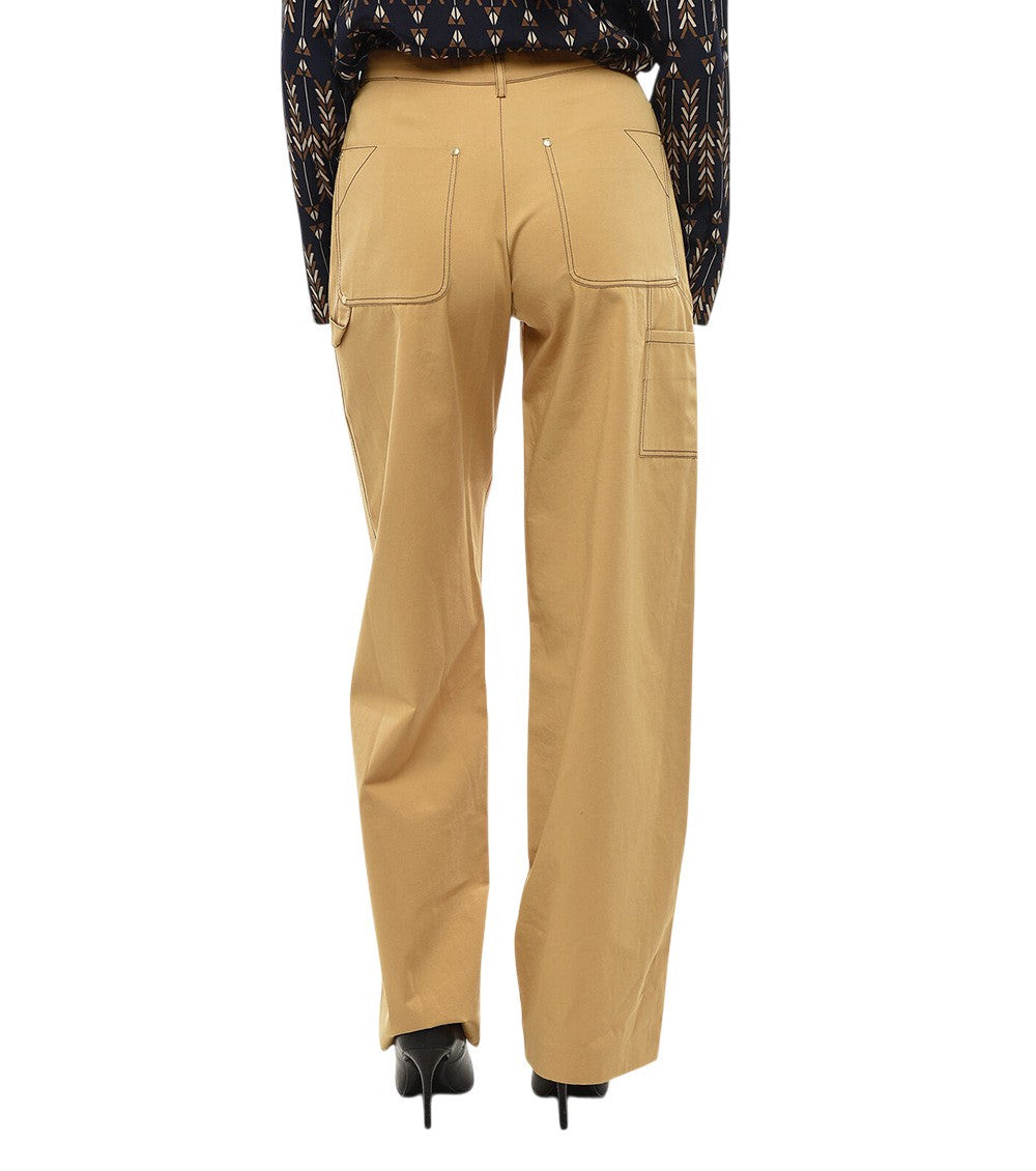 Brown Straight Flat Front Pants 2