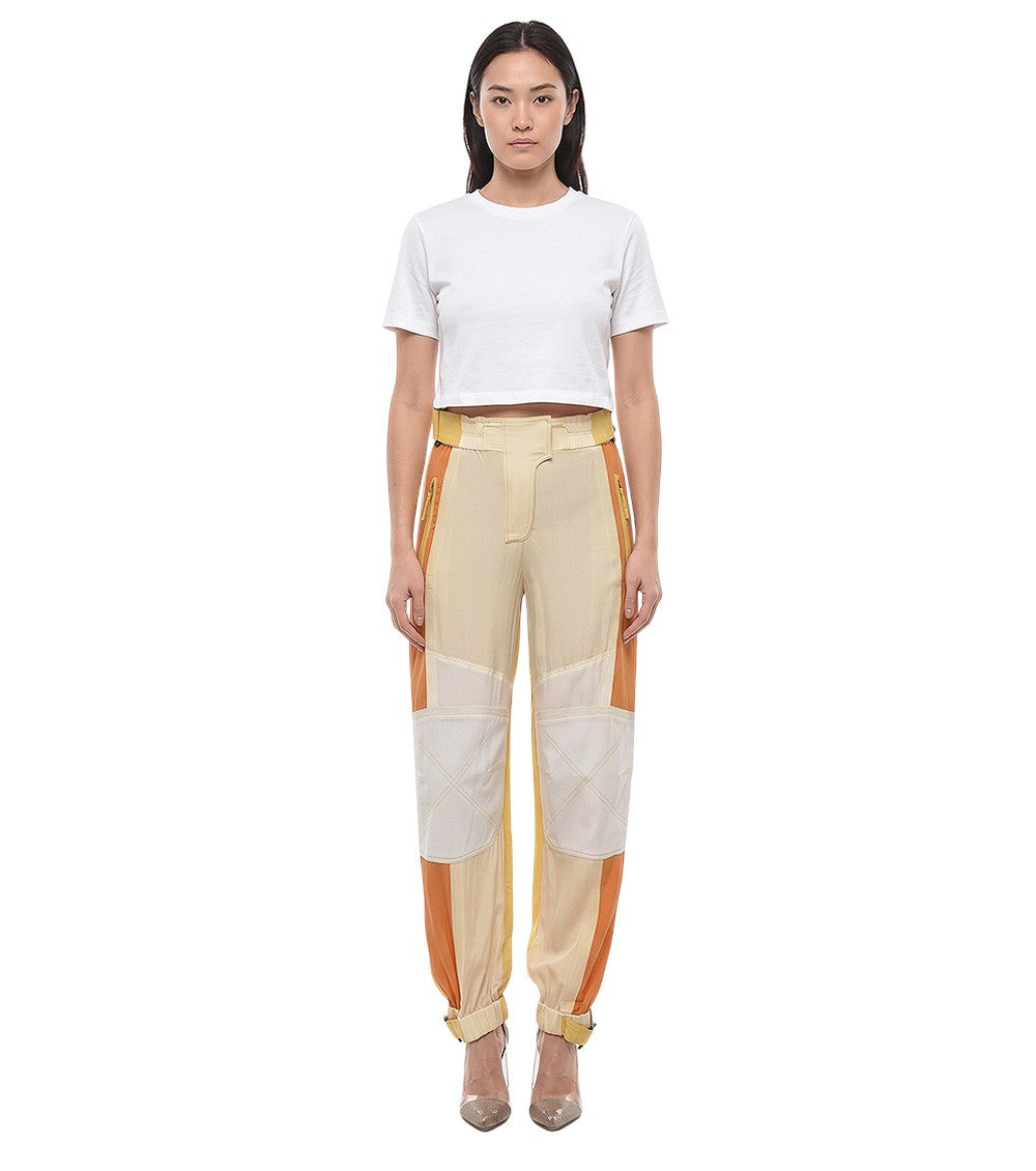 Yellow Relaxed Flat Front Pants 1