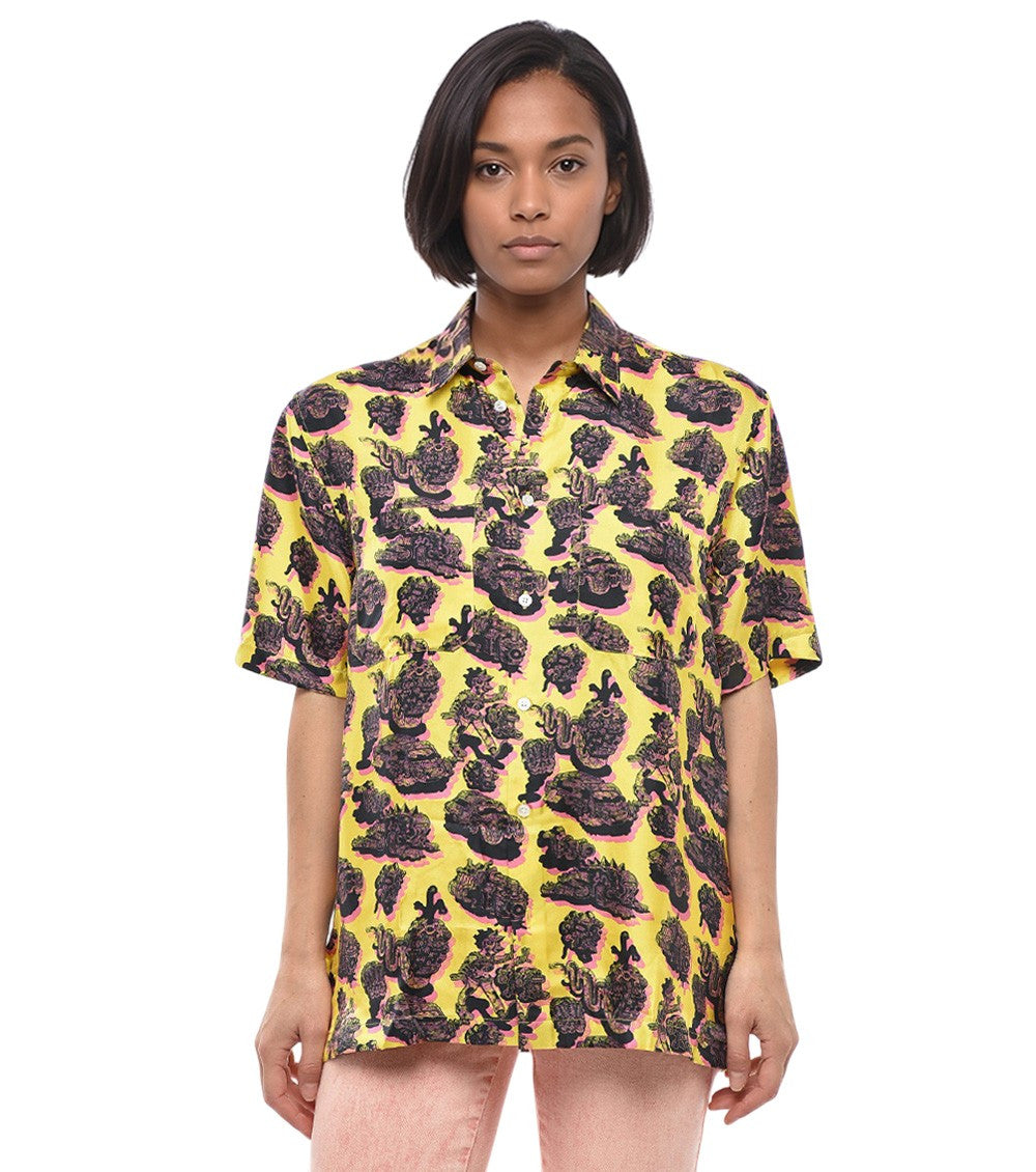 Yellow Regular Graphic Shirt 1