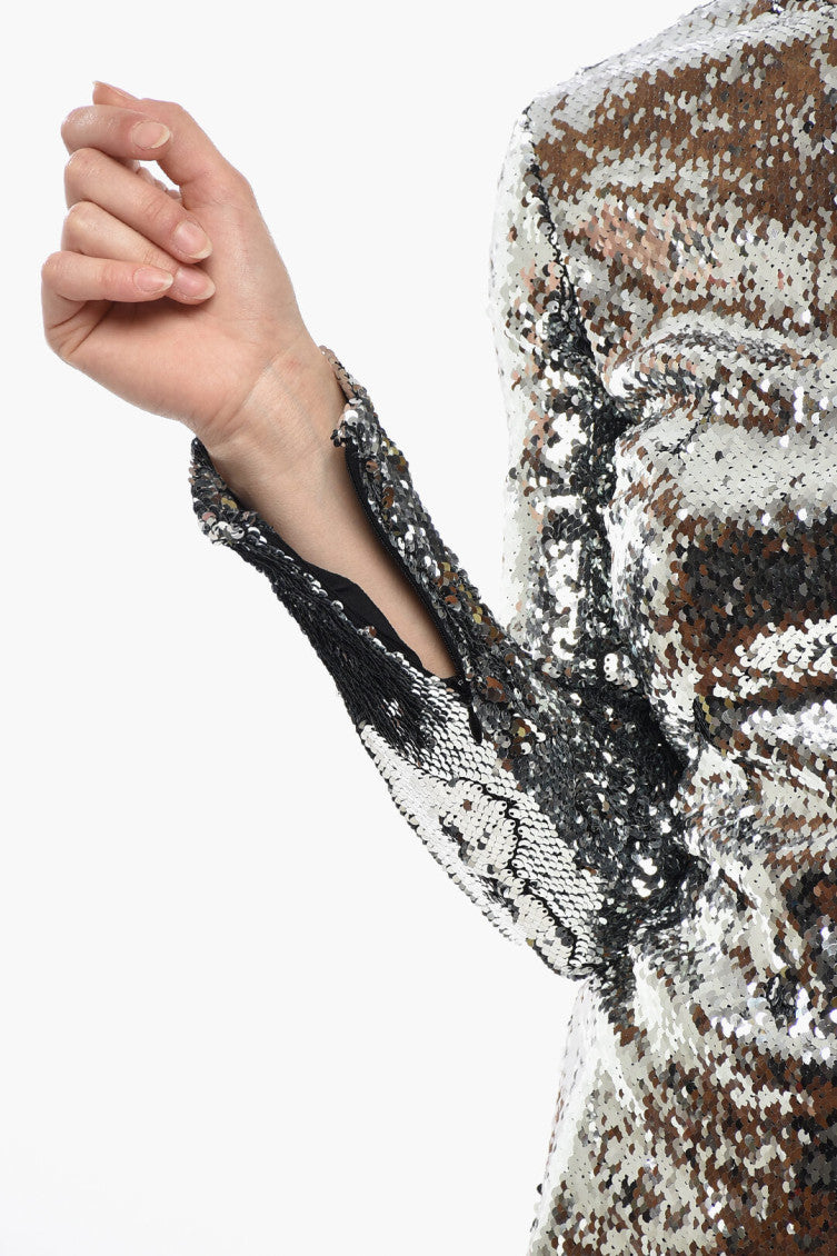 Silver Embellished Crew Neck Top 4