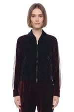 Blue Embroidered Shirt Collar Jacket 1