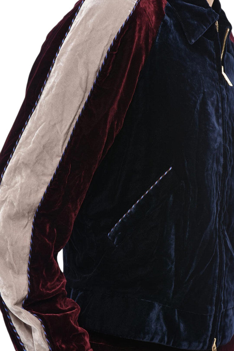 Blue Embroidered Shirt Collar Jacket 3