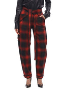Red Tapered Flat Front Pants 1