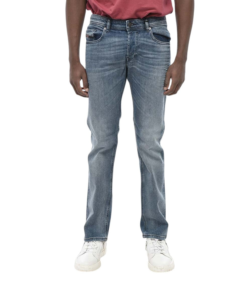 Blue Straight Mid Rise Jeans 1