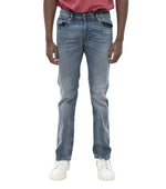 Blue Straight Mid Rise Jeans 1