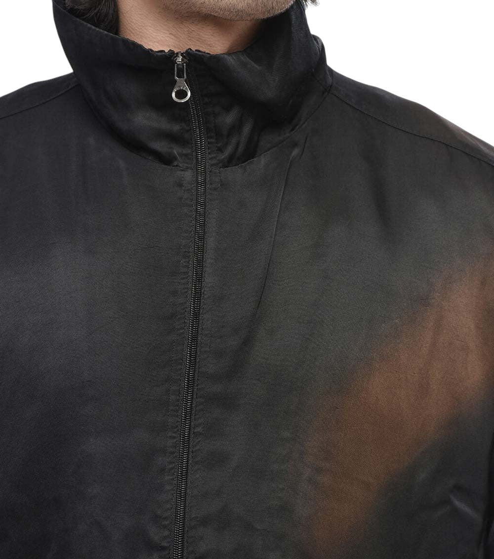Black Mock Collar Jacket 3