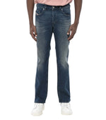 Blue Straight Mid Rise Jeans 1