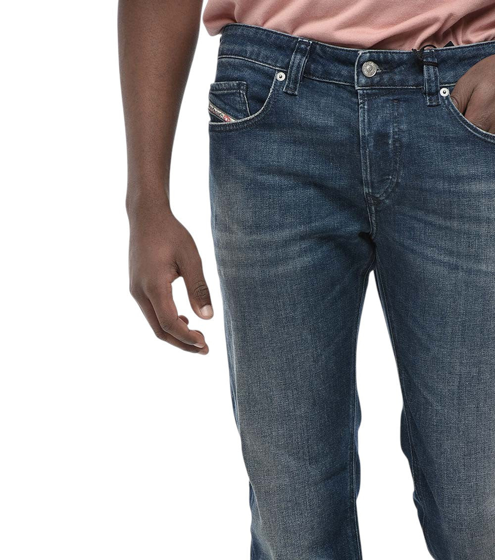 Blue Straight Mid Rise Jeans 3