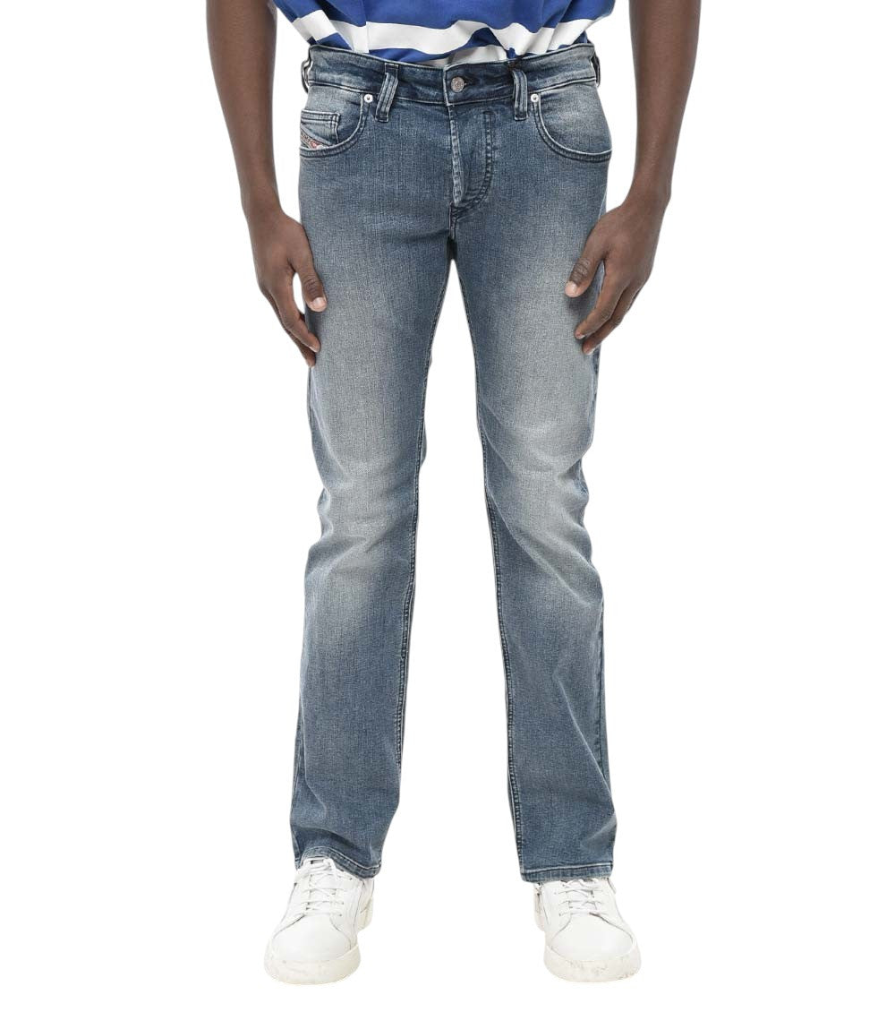 Blue Straight Mid Rise Jeans 1