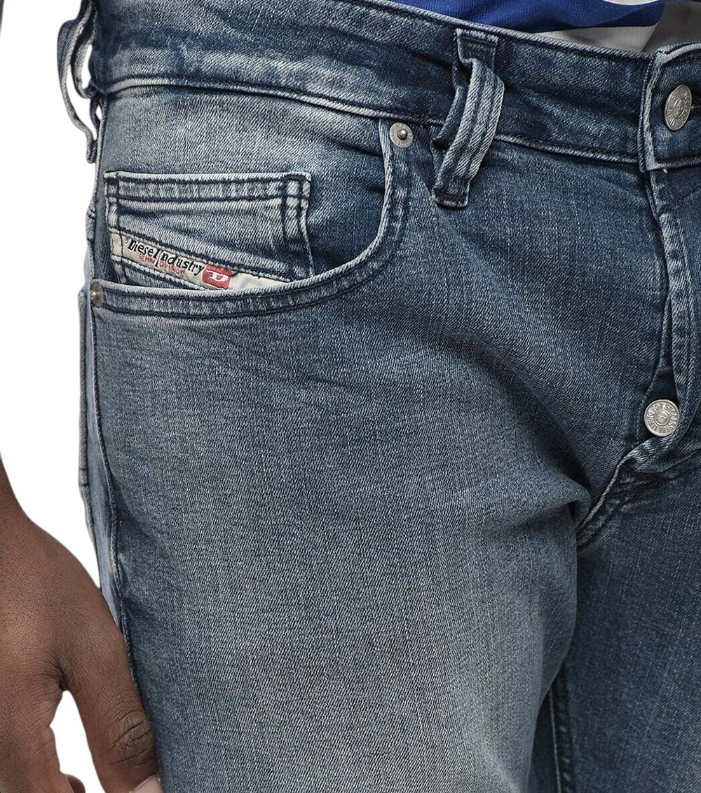 Blue Straight Mid Rise Jeans 3