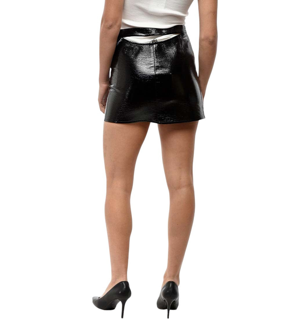 Black Solid Mini Skirt 2