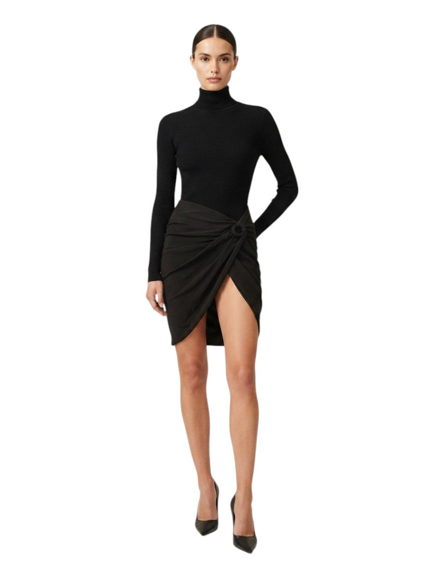 Black Solid Mini Skirt 1