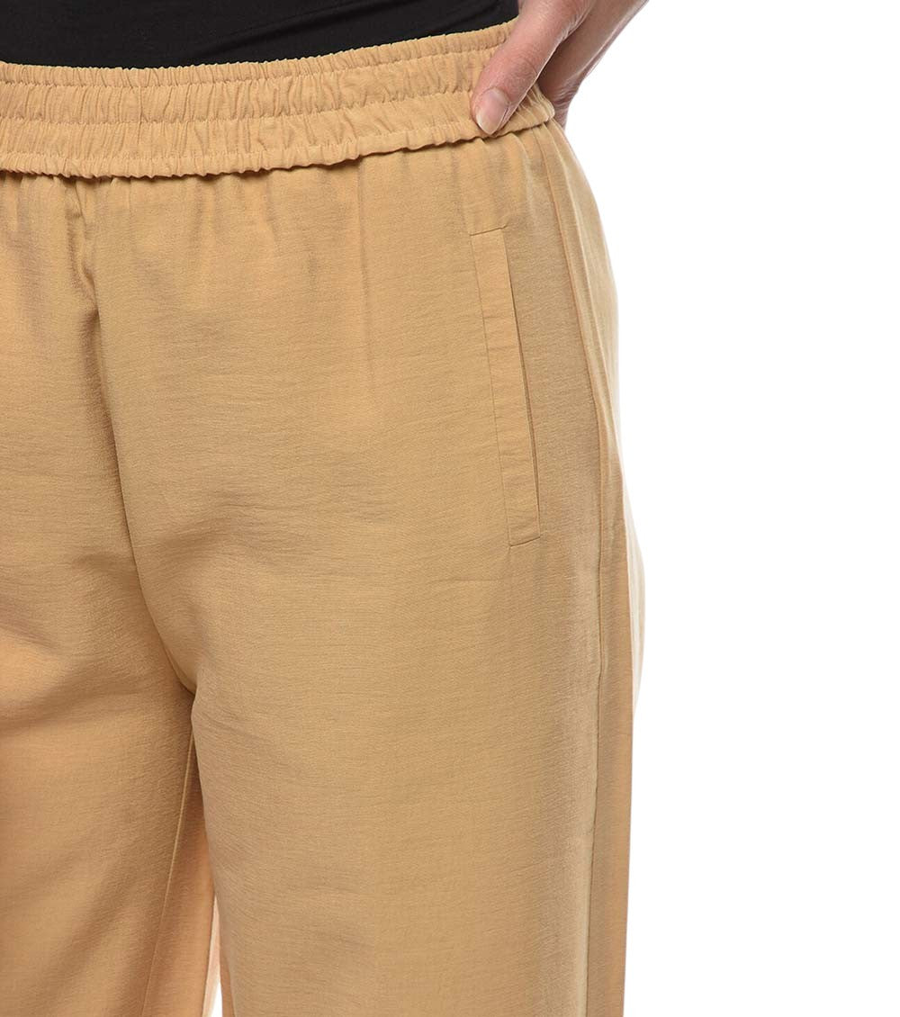 Brown Loose Elasticated Pants 3