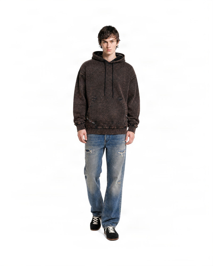 Dark Brown Relaxed Hoodie 3