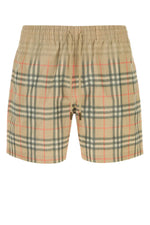 Beige Check Swim Shorts 1