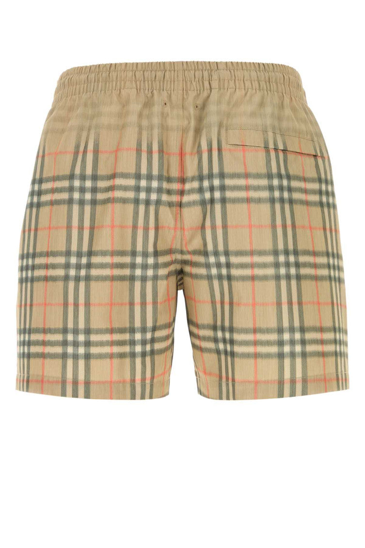 Beige Check Swim Shorts 2