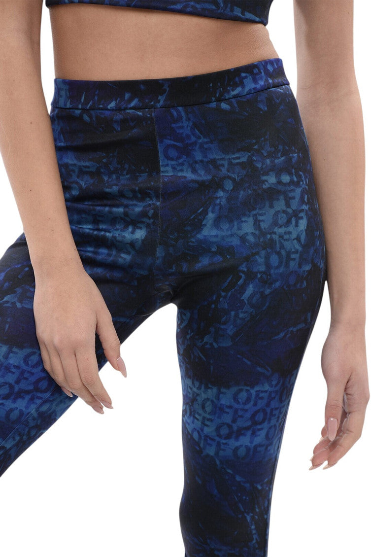 Blue Nylon Logo Activewear 3