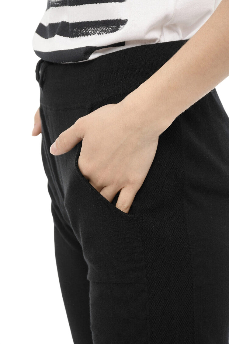 Black Cotton Solid Activewear 3